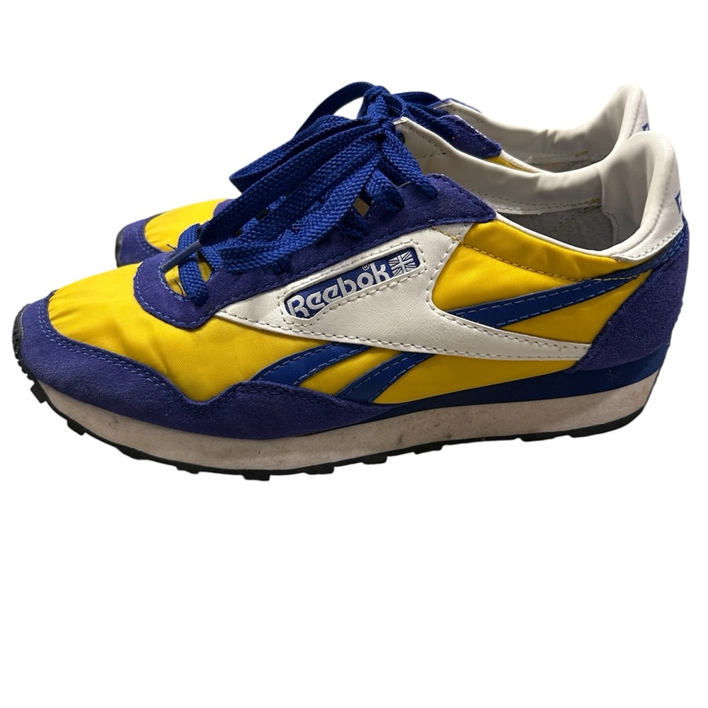 Men’s Reebok Classic RZ2 Yellow and Blue Trainers